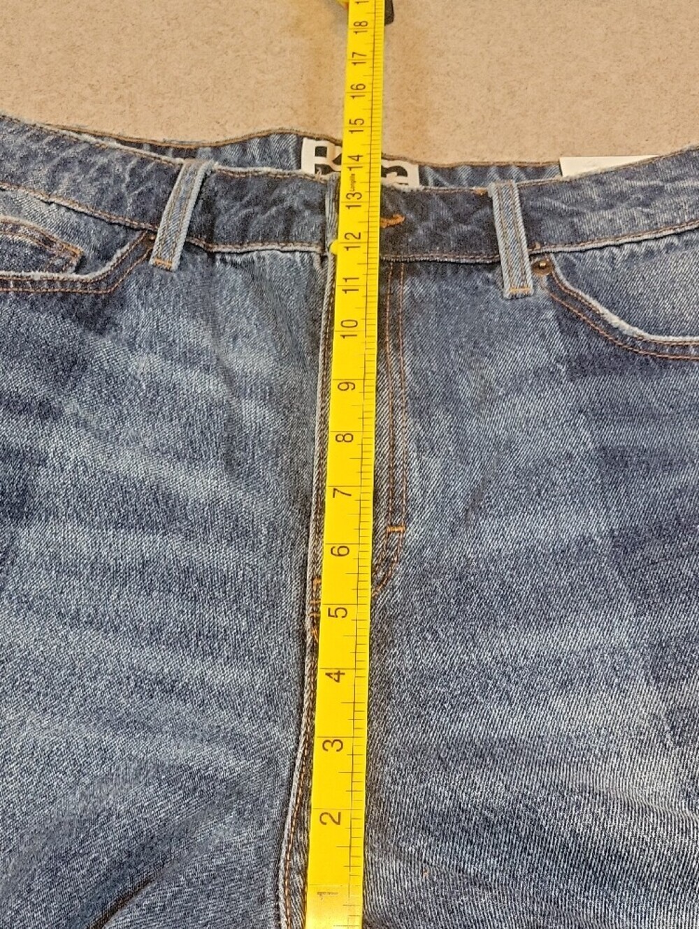 KBB by Kahlana High Rise Straight-Leg Two Tone Denim Cotton Jeans Size 14 NWT - Picture 7 of 13